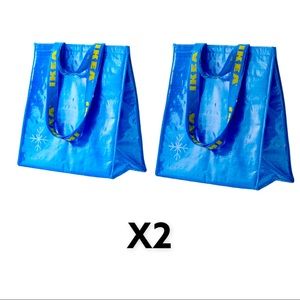 2 IKEA Cooler Bag FRAKTA Reusable Insulated Grocery Shopping Bag Lunch Tote